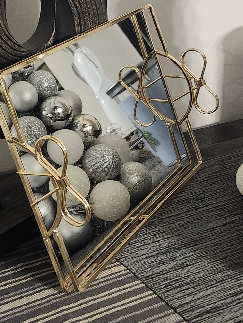 Gold Bow Mirror Tray - Picture 5 of 14